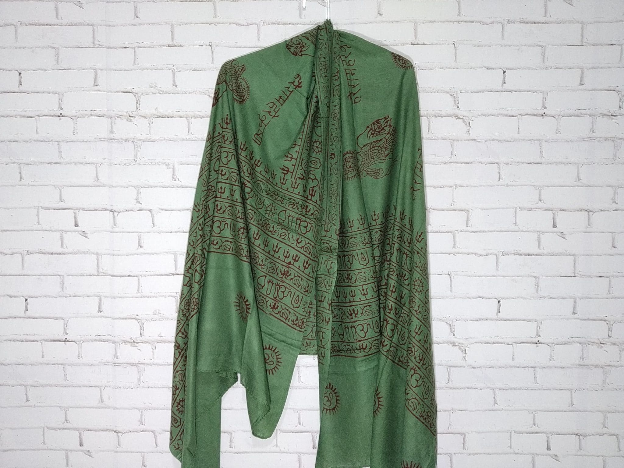 Chadar indiano (manto de oração) de Krishna - verde