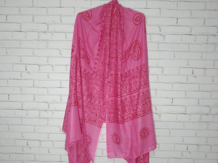 Chadar indiano (manto de oração) de Buda - rosa