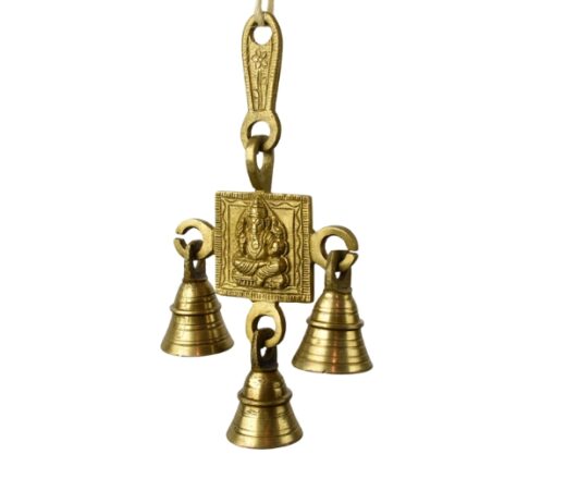 Pendente com 3 sinos de brass do Deus Ganesha