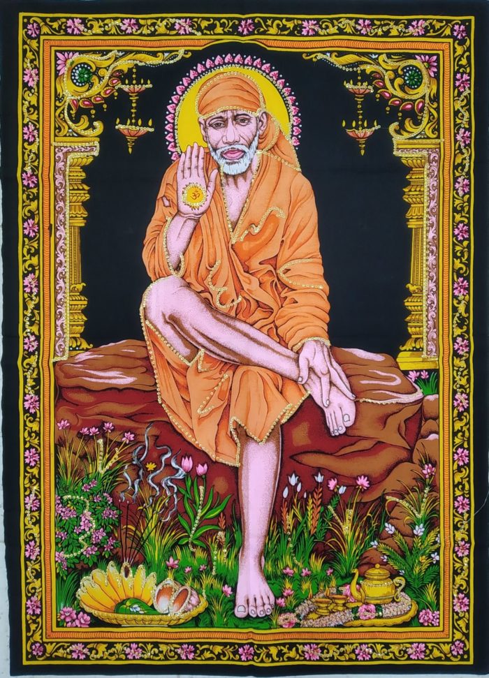 Painel grande clássico hindu de Sai Baba de Shirdi