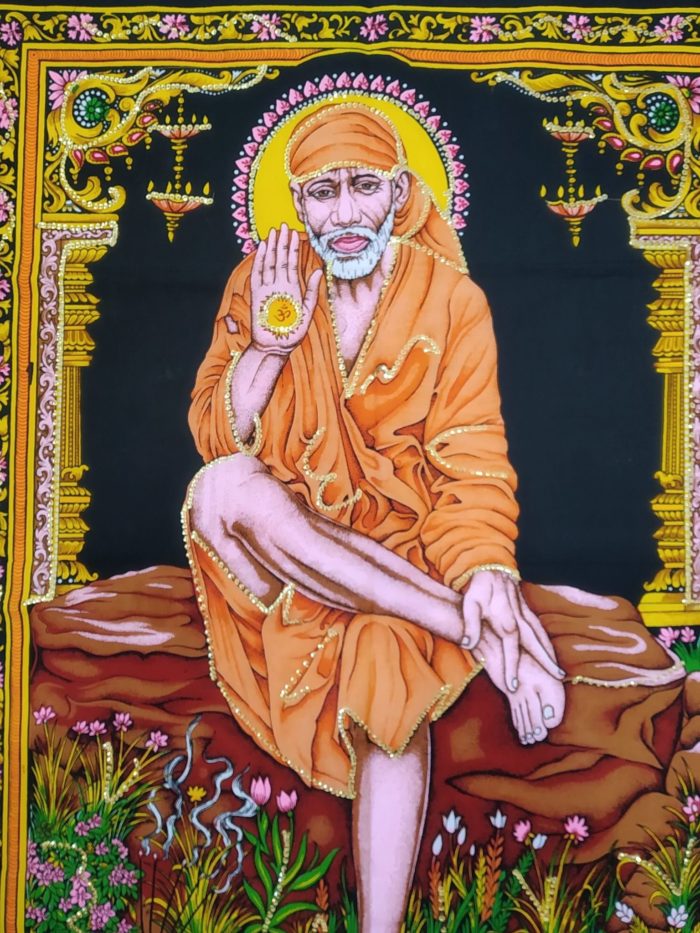 Painel grande clássico hindu de Sai Baba de Shirdi