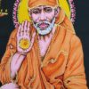 Painel grande clássico hindu de Sai Baba de Shirdi