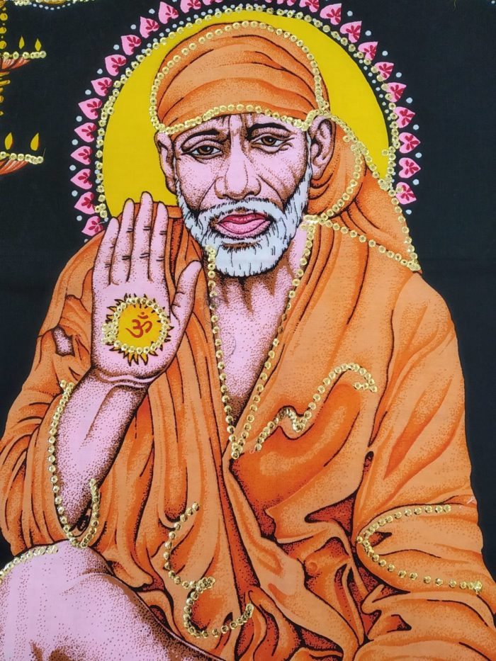 Painel grande clássico hindu de Sai Baba de Shirdi