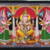 Painel grande clássico de deidade hindu paisagem - Ganesha em banquete