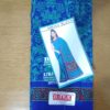 Sari indiano com estampa de arabescos - verde água e azul