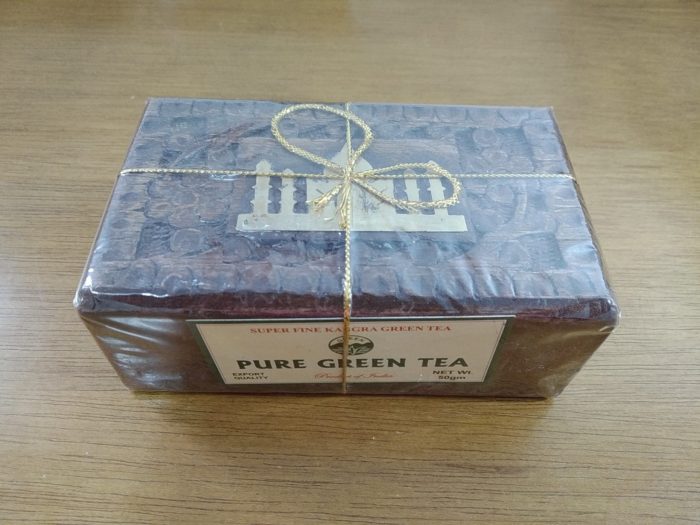 Pure Green Tea com caixa decorativa de madeira entalhada