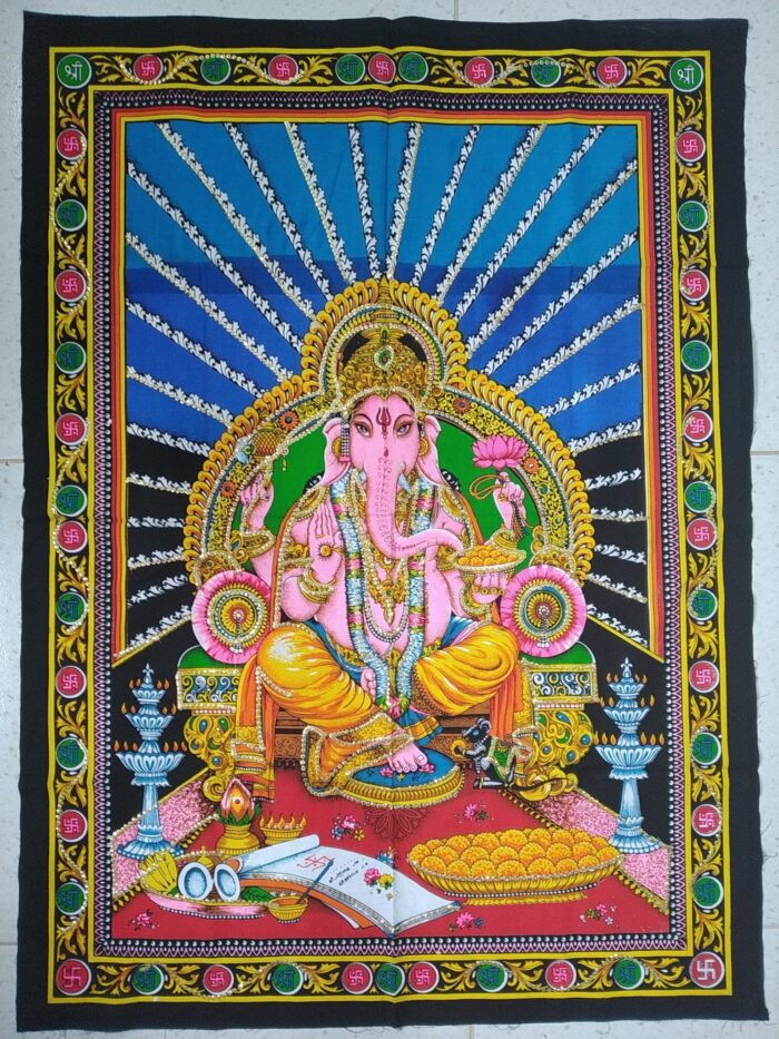 Painel grande clássico de deidade hindu Ganesha IV