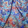 Lenço indiano de seda 100% estampado de elefantes azul