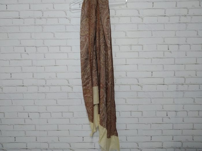 Pashimina indiana de cashmere - estampado em tons terrosos