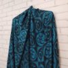 Echarpe indiana dupla face algodão com viscose estampa de OM azul