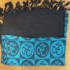 Echarpe indiana dupla face algodão com viscose estampa de OM azul