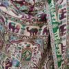 Lenço indiano dupla face algodão e viscose estampa elefantes e camelos
