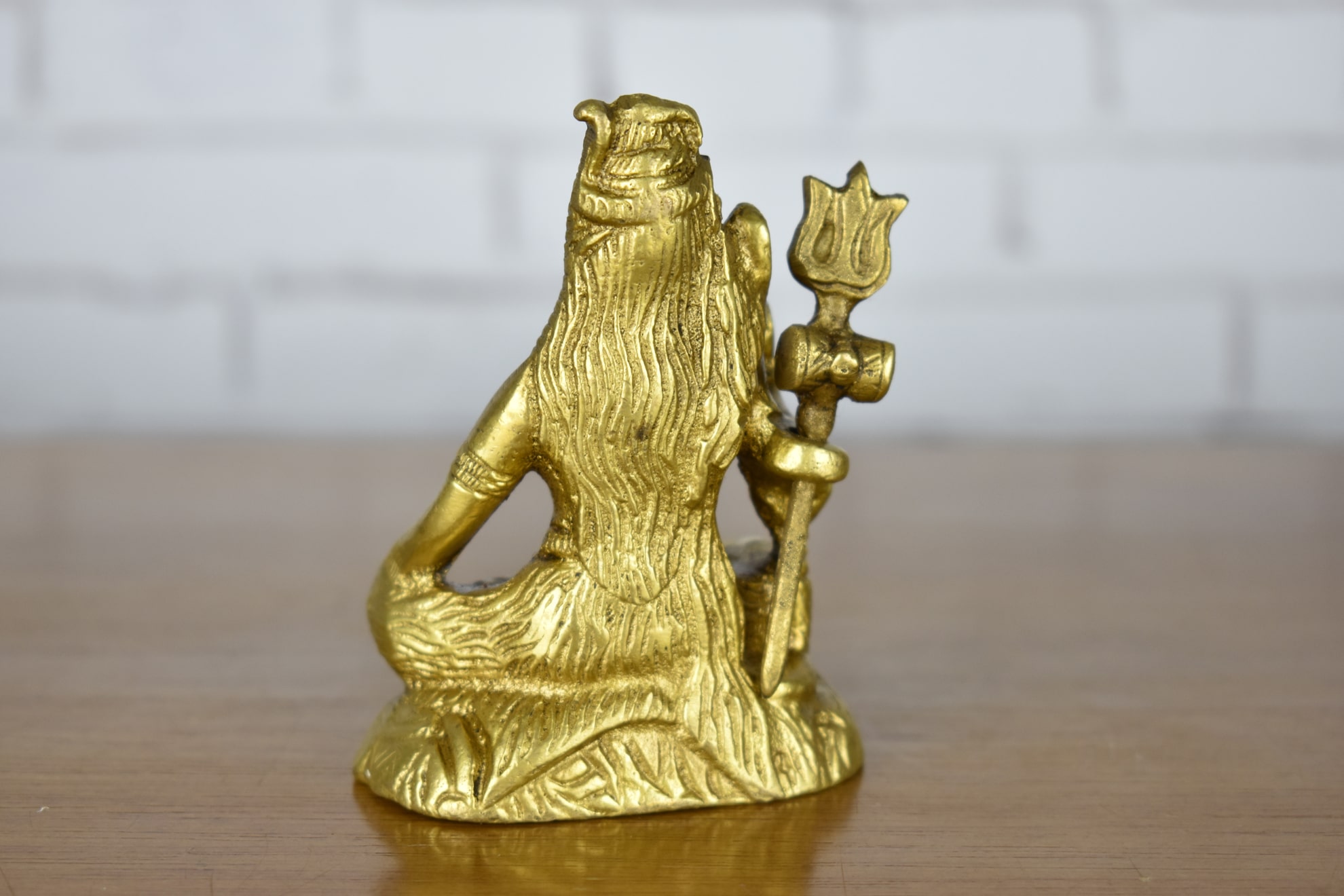 Estátua de Lord Shiva sentado em bronze 10cm foto 2