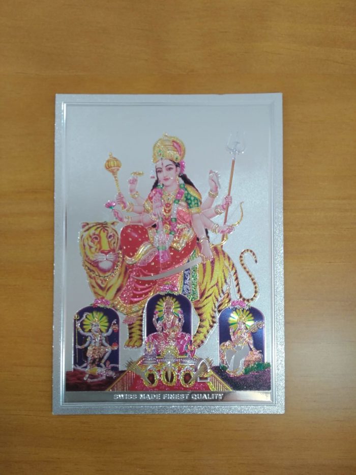 Folha laminada pequena prateada para decorar estampa Durga