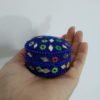 Conjunto com 3 latinhas indianas de miçangas azul royal
