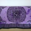 Panô indiano de algodão solteiro estampa de yantra com Om roxo