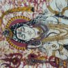 Panô indiano de algodão solteiro estampa de Shiva preto e creme