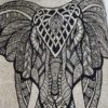 Panô indiano de algodão solteiro estampa grande de elefante hindú