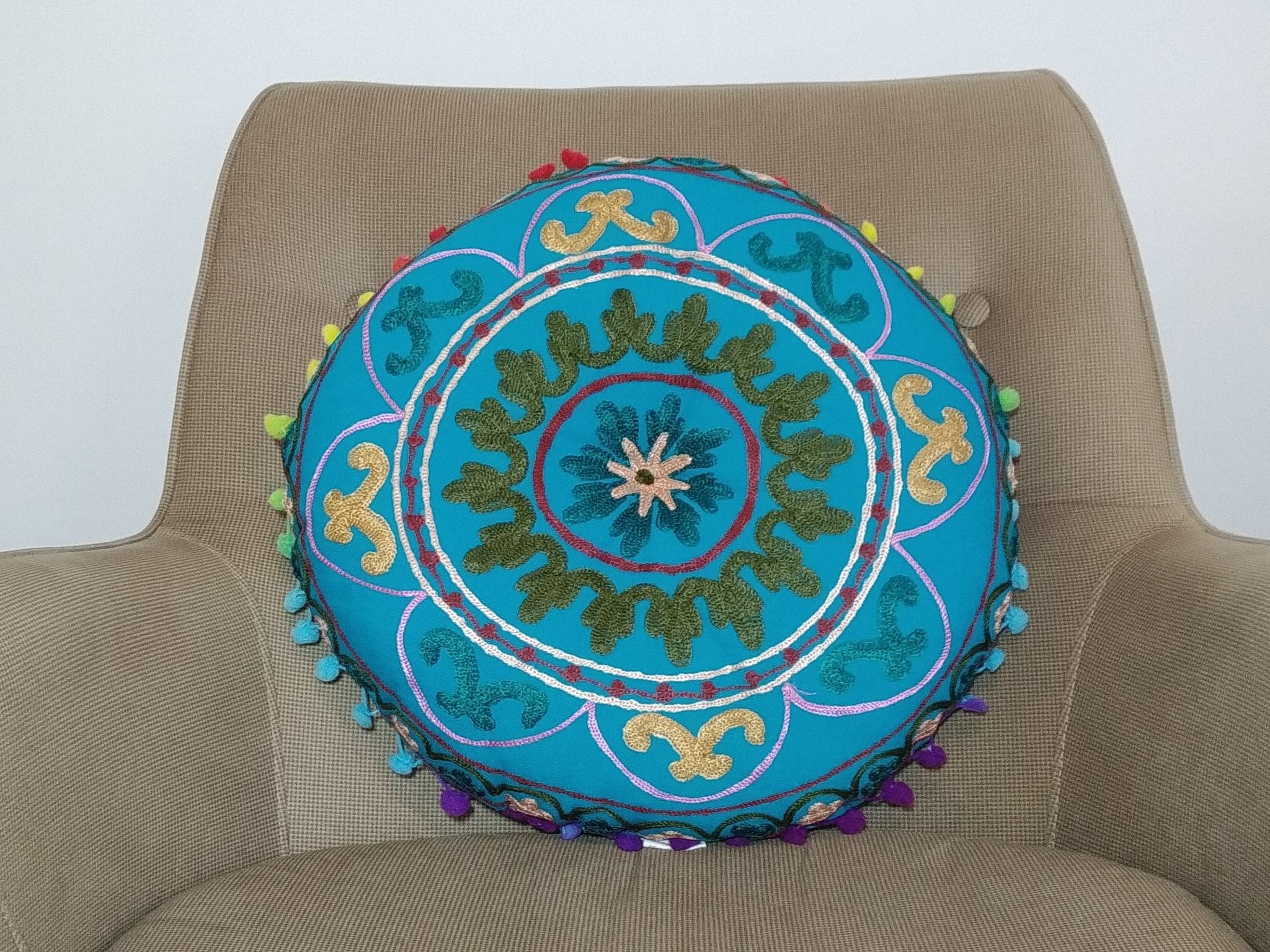 almofada indiana futon azul
