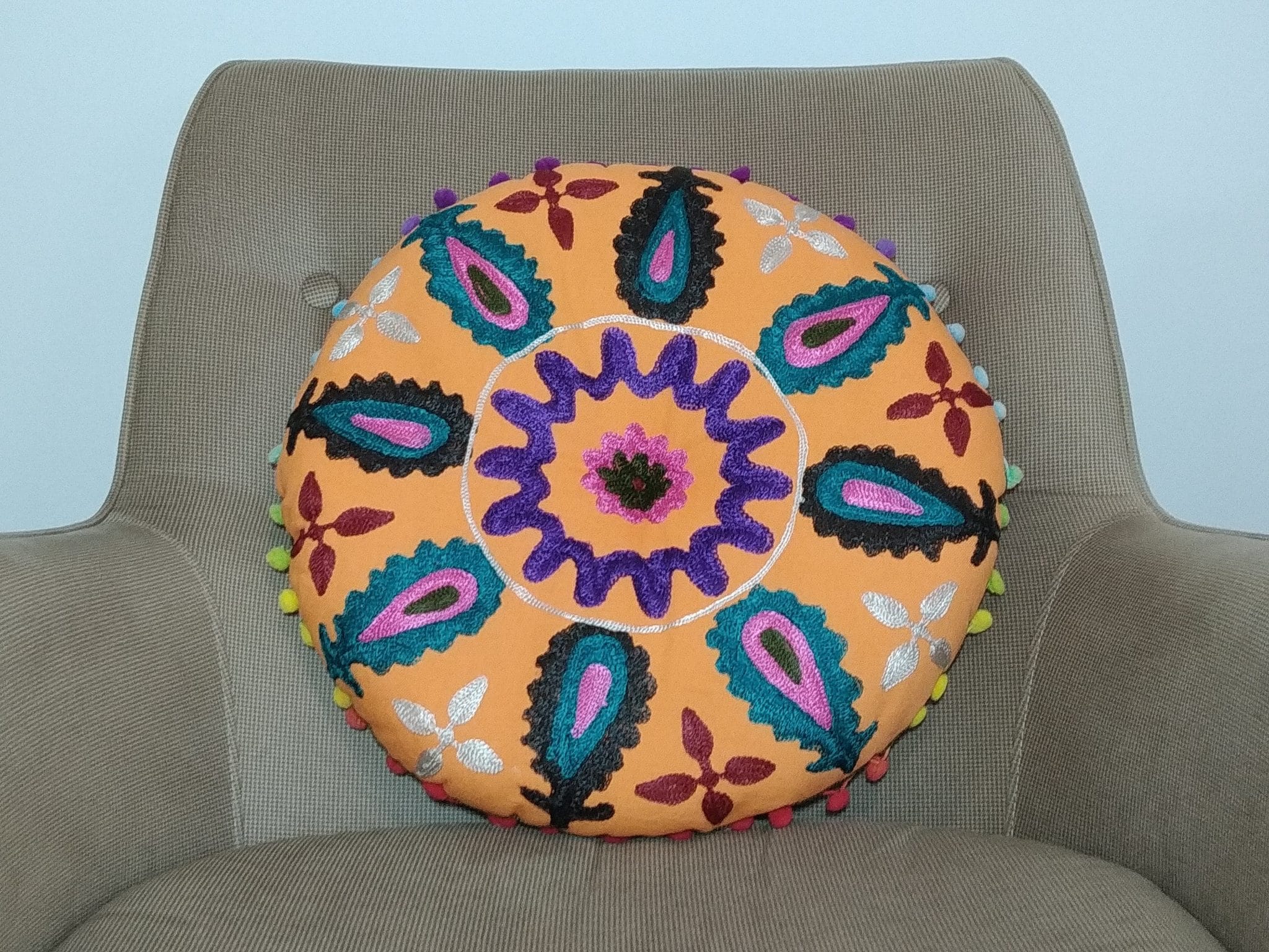 almofada indiana futon laranja
