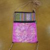 Bolsinha indiana de tecido com alça estampa mandala pink