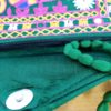 Bolsa indiana clutch de veludo verde toda bordada estampa elefante