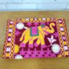 Bolsa indiana clutch de veludo vinho toda bordada estampa elefante