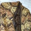 Xale indiano de lã 100% com bordado estilo Kashmir floral preto e dourado