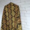 Xale indiano de lã 100% com bordado estilo Kashmir floral preto e dourado