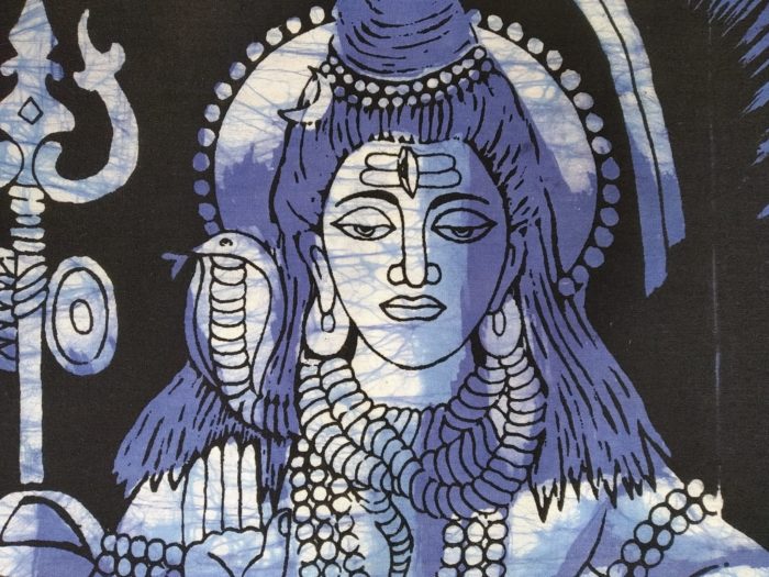 Painel de tecido clássico de deidade hindu Shiva 55x40cm