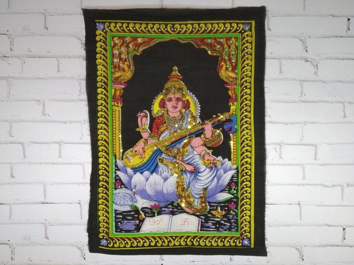 deusa saraswati painel tecido