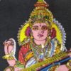 Painel de tecido clássico de deidade hindu Saraswati 55x40cm