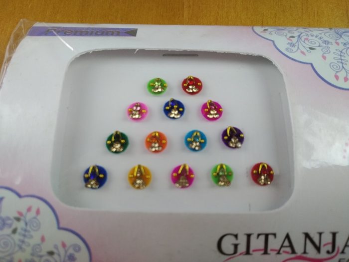 Cartela de Bindi de bijuteria cristais color ornamentados