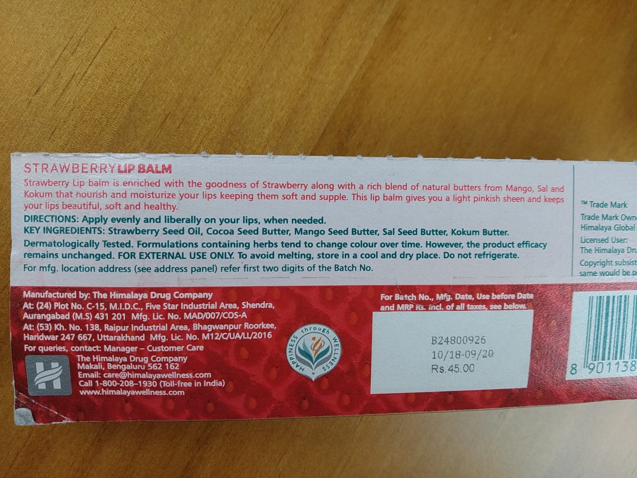 himalaya strawberry lip balm
