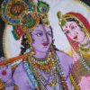Painel grande clássico de deidade hindu Radha e Krishna com as Gopis