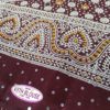 Sari indiano de crepe de seda com pontos de luz marrom