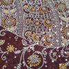 Sari indiano de crepe de seda com pontos de luz marrom