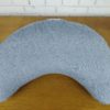 Zafu almofada para meditação cor azul com detalhe de fita indiana slim