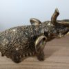 Elefante design indiano em pintura dourada retrô com strass 21cm