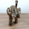 Elefante design indiano em pintura dourada retrô com strass 21cm