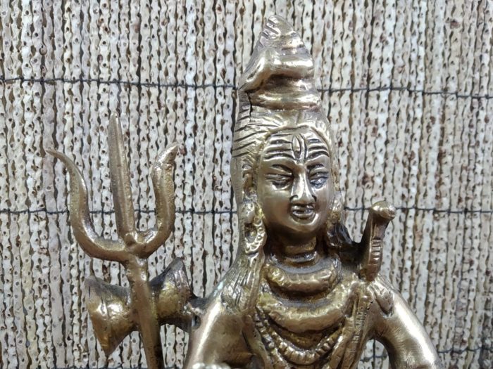 Estátua do Deus Shiva de bronze em pose de lótus 20cm