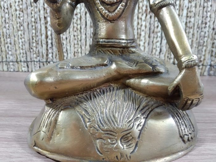 Estátua do Deus Shiva de bronze em pose de lótus 20cm