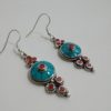 brinco indiano turquesa e coral