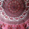 Panô indiano de algodão estampa de elefantes vermelho e rosa