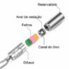 Difusor Pessoal de aço inox para aromaterapia design tubo arabescos