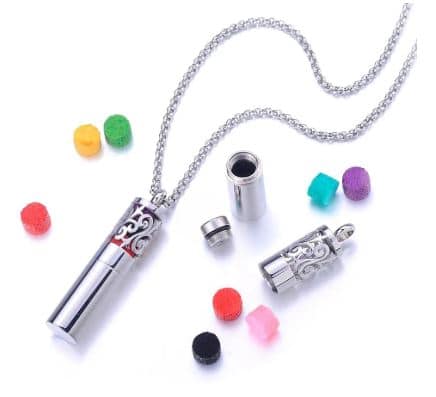 Difusor Pessoal de aço inox para aromaterapia design tubo arabescos