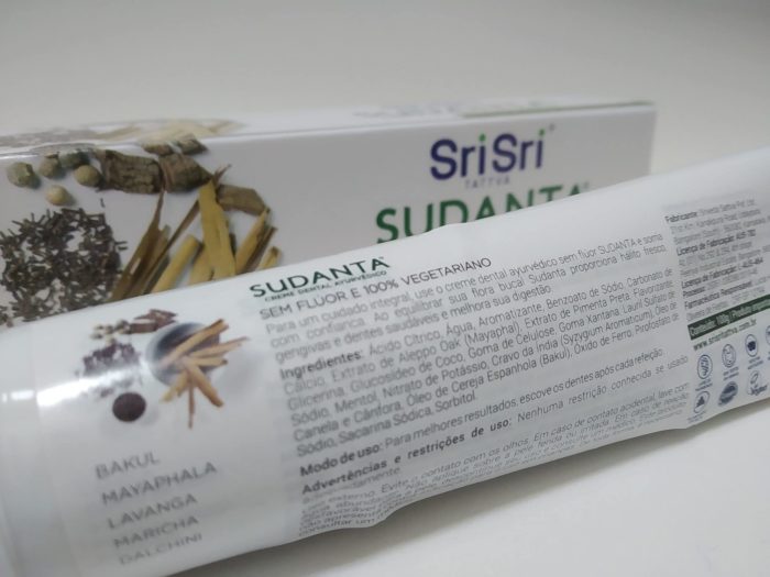 Kit com 3 Pastas dental Ayurvedica Sudanta 100g sem flúor