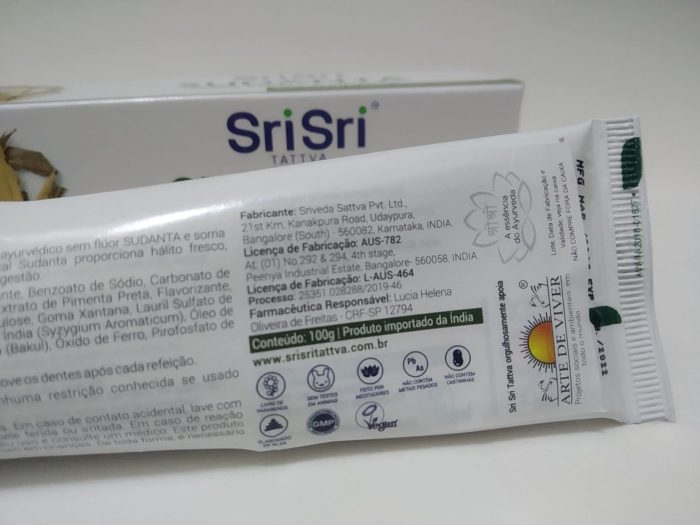 Kit com 3 Pastas dental Ayurvedica Sudanta 100g sem flúor