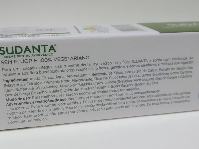 Kit com 3 Pastas dental Ayurvedica Sudanta 100g sem flúor