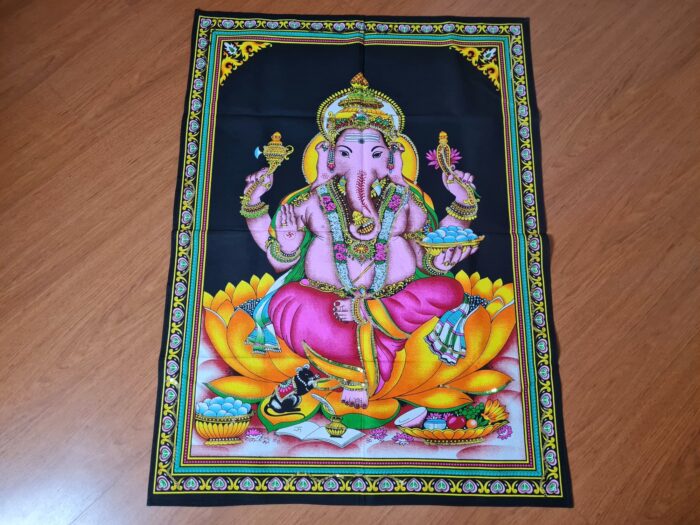 panô de deidade Ganesha com lantejoulas colorido para decorar